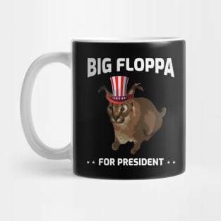 Big Floppa for President Meme Art - Funny Political Retro Vintage Election Propaganda Poster Big Cat Mug